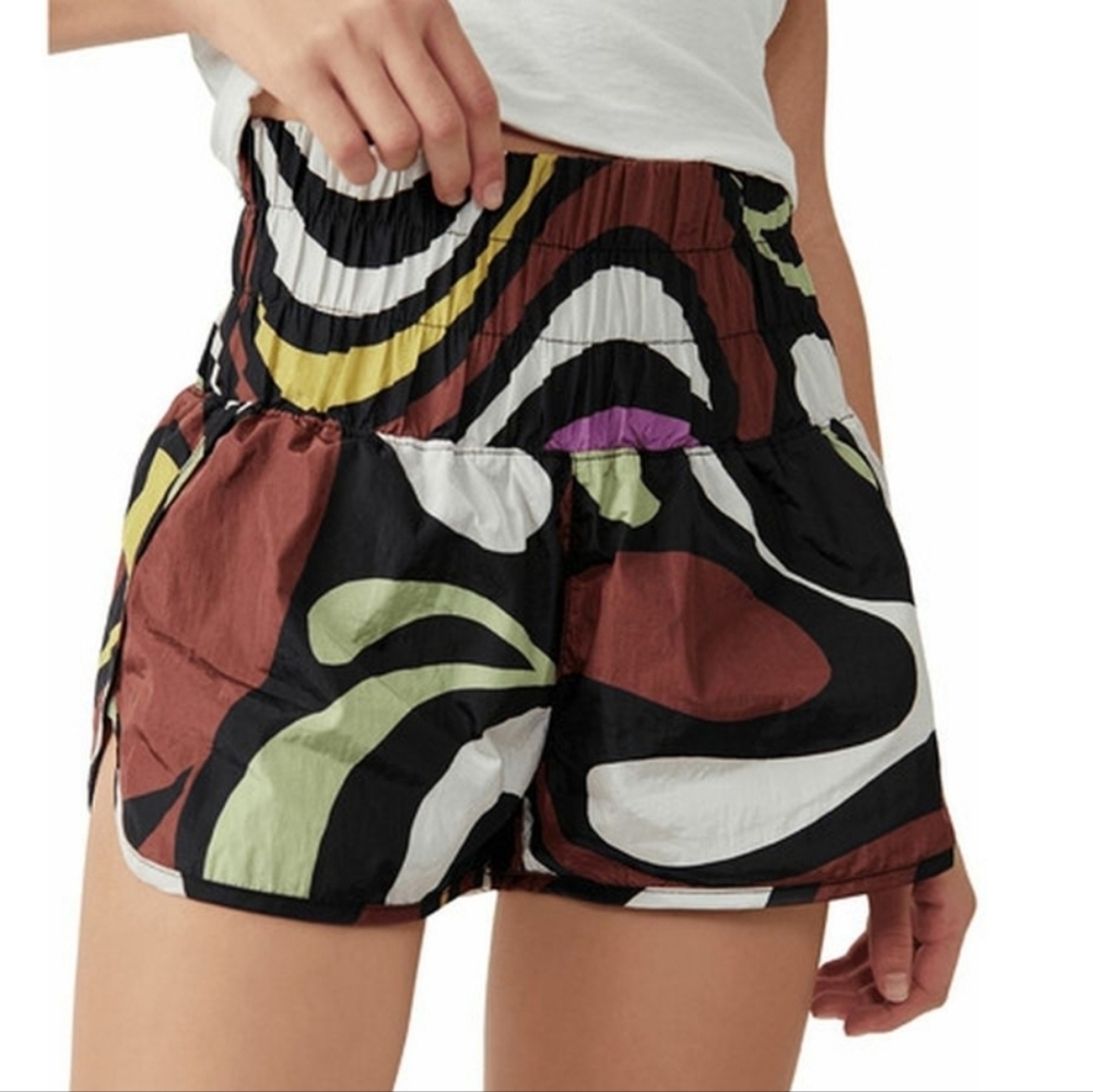 FP Movement High Rise Printed Shorts XS Multicolor Activewear Boho Fitness - Picture 2 of 14